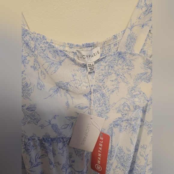 Lucy Paris Toile Tie Shoulder Mini Dress - Picture 4 of 7